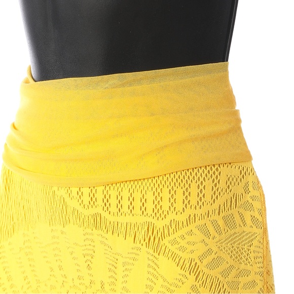 Jean Paul Gaultier Yellow Mesh Knee-Length Skirt NWT (Part of Set) - Picture 5 of 6